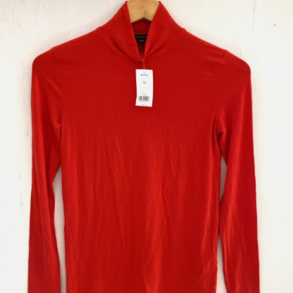 BANANA REPUBLIC Red Modal Mock Neck Knit Top Lightweight Size XS NWT